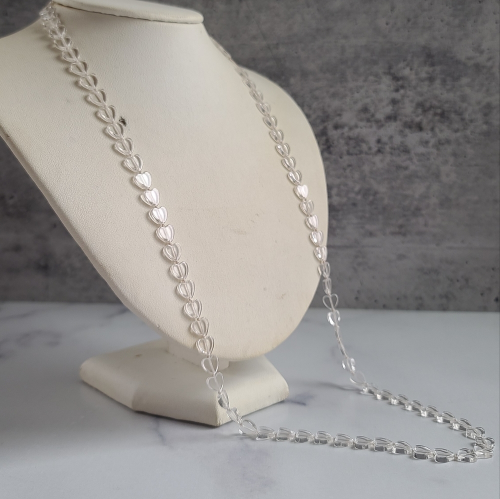14K GF Quartz Heart Beaded Necklace - Picture 3 of 10